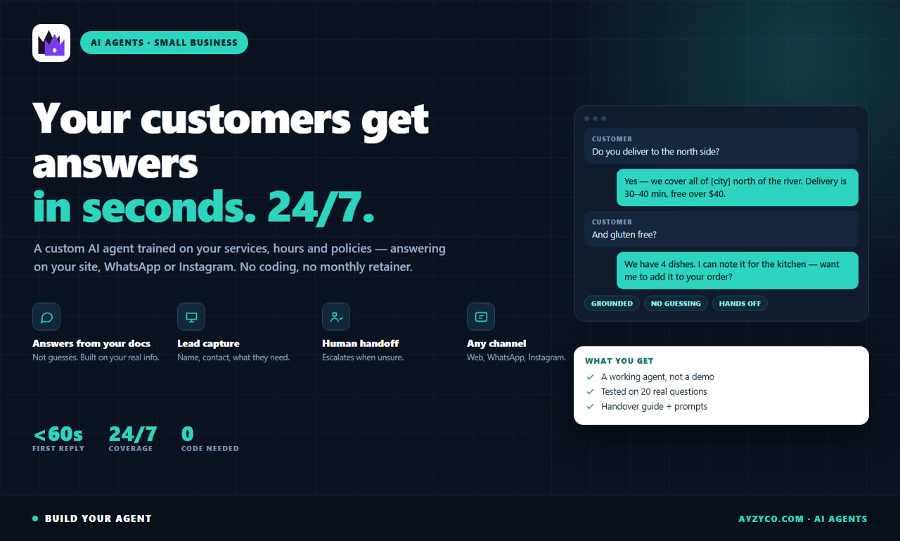 An AI agent answering a customer's delivery question