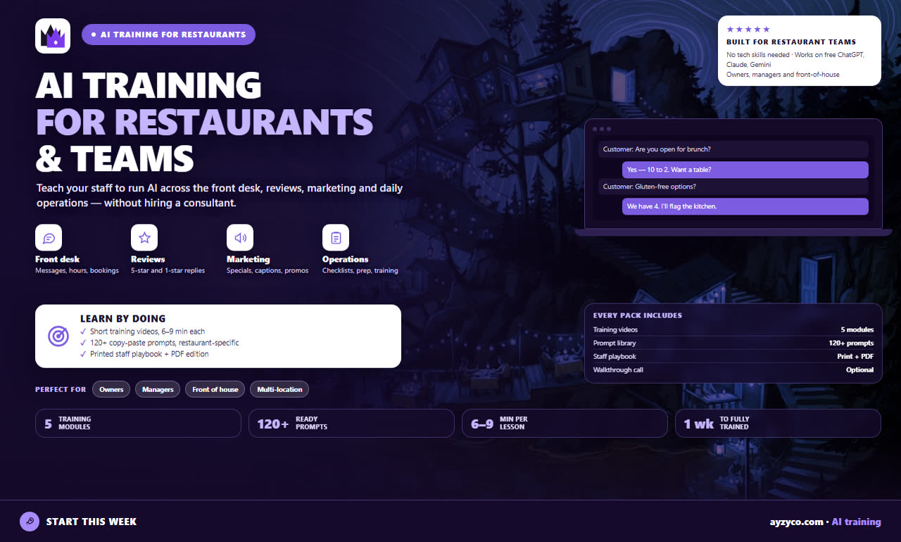 AI training for restaurants and teams
